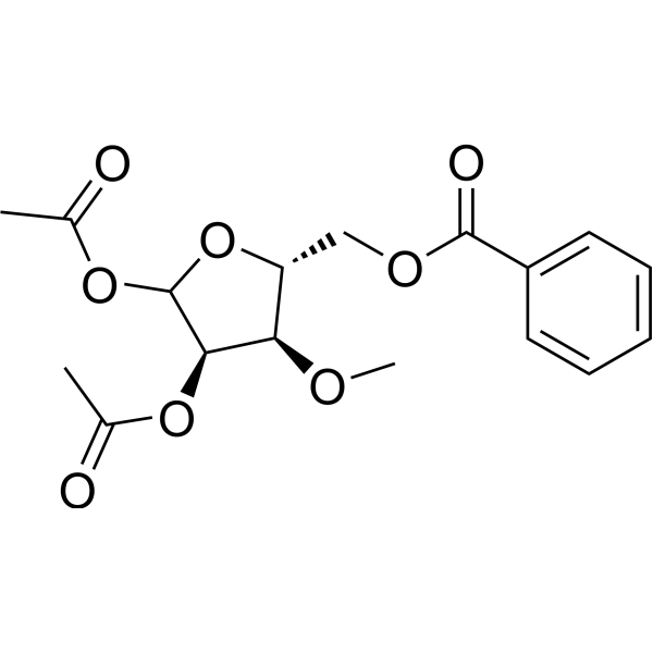 3-O-甲基-1,2-二乙酰基-5-苯甲酰基-D-核糖结构式