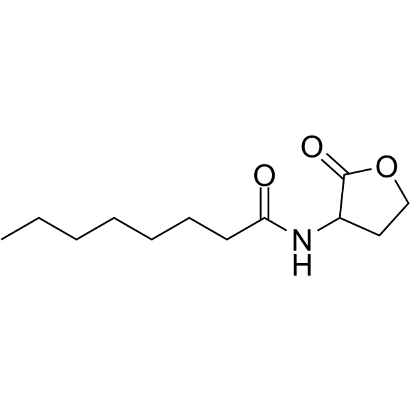 N-辛酰基-DL-高丝氨酸内酯结构式