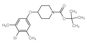 1-BOC-4-(4-溴-3,5-二甲基苯氧基)哌啶结构式