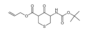 5-tert-butoxycarbonylamino-4-oxo-tetrahydro-thiopyran-3-carboxylic acid allyl ester结构式