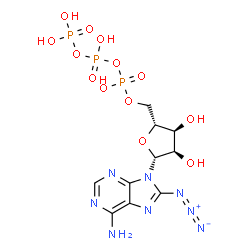 3'(O)-(1-oxyl-2,2,5,5-tetramethyl-3-carbonyl pyrrolidine)-8-azidoadenosine 5'-triphosphate Structure