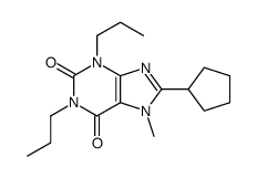 8-cyclopentyl-7-methyl-1,3-dipropylpurine-2,6-dione结构式