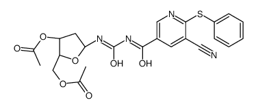 [(2R,5R)-3-acetyloxy-5-[(5-cyano-6-phenylsulfanylpyridine-3-carbonyl)carbamoylamino]oxolan-2-yl]methyl acetate Structure