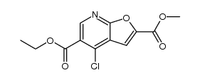4-chlorofuro[2,3-b]pyridine-2,5-dicarboxylicacid 5-ethyl 2-methyl ester Structure