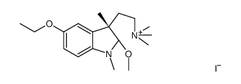 2-((3S)-5-ethoxy-2-methoxy-1,3-dimethylindolin-3-yl)-N,N,N-trimethylethanaminium iodide Structure