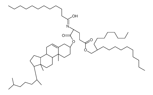 1-O-[(3S,8S,9S,10R,13R,14S,17R)-10,13-dimethyl-17-[(2R)-6-methylheptan-2-yl]-2,3,4,7,8,9,11,12,14,15,16,17-dodecahydro-1H-cyclopenta[a]phenanthren-3-yl] 5-O-(2-octyldodecyl) (2S)-2-(dodecanoylamino)pentanedioate结构式