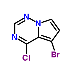 5-溴-4-氯吡咯并[2,1-f]的[1,2,4]三嗪结构式