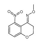 (E)-5-nitro-2,3-dihydro-4H-1-benzopyran-4-one O-methyl oxime Structure
