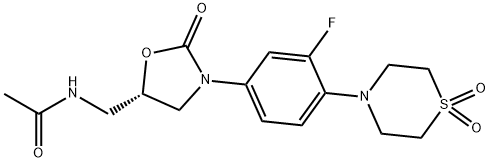 (S)-N-((3-(4-(1,1-二氧化硫代吗啉代)-3-氟苯基)-2-氧代恶唑烷-5-基)甲基)乙酰胺结构式
