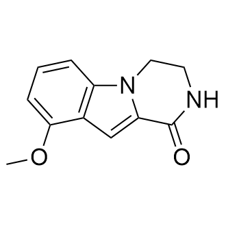 9-甲氧基-3,4-二氢吡嗪并[1,2-a]吲哚-1(2H)-酮结构式