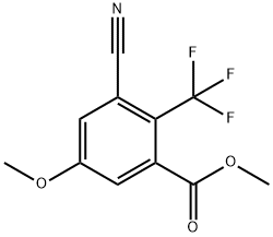 3-Cyano-5-methoxy-2-trifluoromethyl-benzoic acid methyl ester Structure
