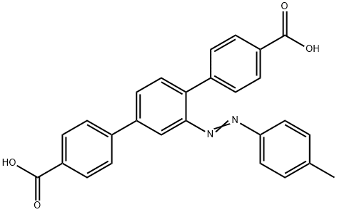 2'-(对甲苯基二氮烯基)-[1,1':4',1''-三联苯]-4,4''-二羧酸结构式