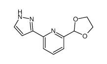 2-(1H-pyrazol-3-yl)-6-(1,3-dioxolan-2-yl)pyridine结构式