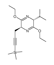 (2R,5S)-3,6-diethoxy-2-isopropyl-5-[3-(trimethylsilyl)prop-2-ynyl]2,5-diydropyrazine Structure