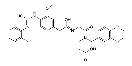 3-[(3,4-dimethoxyphenyl)methyl-[2-[[2-[3-methoxy-4-[(2-methylphenyl)carbamoylamino]phenyl]acetyl]amino]acetyl]amino]propanoic acid结构式
