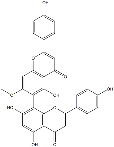 (-)-4',4''',5,5'',7''-Pentahydroxy-7-methoxy-6,8''-biflavone picture