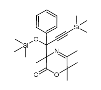 3,5,6,6-tetramethyl-3-(1-phenyl-3-methylsilanyl-1-trimethylsilanyloxyprop-2-ynyl)-3,6-dihydro[1,4]oxazin-2-one Structure