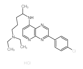1,4-Pentanediamine,N4-[3-(4-chlorophenyl)pyrido[2,3-b]pyrazin-8-yl]-N1,N1-diethyl-, hydrochloride(1:2) Structure