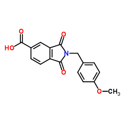 2-(4-甲氧基苄基)-1,3-二氧代异吲哚啉-5-羧酸结构式