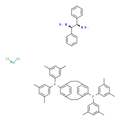 二氯[(S )-(+)-4,12-双(二(3,5-二甲苯基)膦)-[2.2],对环芳烷] [(1R,2R)-(+)-1,2-二苯基]钌结构式