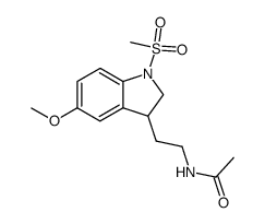 N-(2-(5-methoxy-1-(methylsulfonyl)indolin-3-yl)ethyl)acetamide结构式