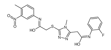 N-(2-fluorophenyl)-2-[4-methyl-5-[2-(4-methyl-3-nitroanilino)-2-oxoethyl]sulfanyl-1,2,4-triazol-3-yl]acetamide Structure
