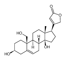 3β,14,19-Trihydroxycarda-5,20(22)-dienolide结构式