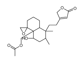 4-[2-[(1R)-8aα-Acetoxymethyl-3,4,4aβ,5,6,7,8,8a-octahydro-8α-hydroxy-5α,6α-dimethylspiro[naphthalene-1(2H),2'-oxiran]-5-yl]ethyl]furan-2(5H)-one Structure