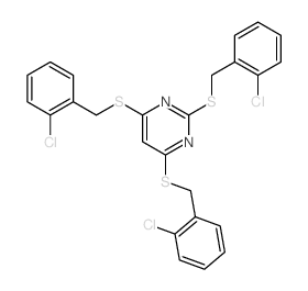 Pyrimidine,2,4,6-tris[[(2-chlorophenyl)methyl]thio]- Structure