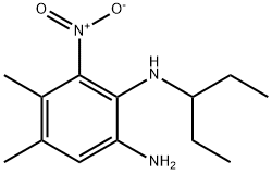 N2-(1-乙基丙基)-4,5-二甲基-3-硝基-1,2-苯二胺结构式