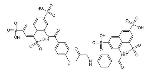 8-[[4-[[2-oxo-3-[4-[(3,6,8-trisulfonaphthalen-1-yl)carbamoyl]anilino]propyl]amino]benzoyl]amino]naphthalene-1,3,6-trisulfonic acid Structure