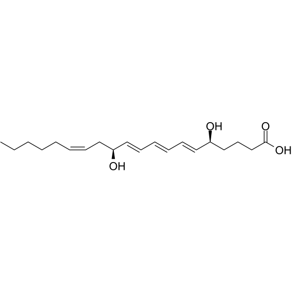 (5S,12S)-二羟基-(6E,8E,10E,14Z)-二十碳四烯酸结构式