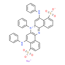 sodio-5,9-dianilino-7-phenyl-4,10-disulphonatodibenzo[a,j]phenazinium Structure