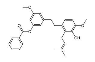 3-(3-hydroxy-4-methoxy-2-(3-methylbut-2-en-1-yl)phenethyl)-5-methoxyphenyl benzoate结构式
