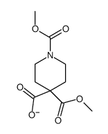 1,4-bis(methoxycarbonyl)piperidine-4-carboxylate结构式