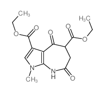Diethyl 1-methyl-4,7-dioxo-1,4,5,6,7,8-hexahydropyrrolo(2,3-b)azepine-3,5-dicarboxylate结构式