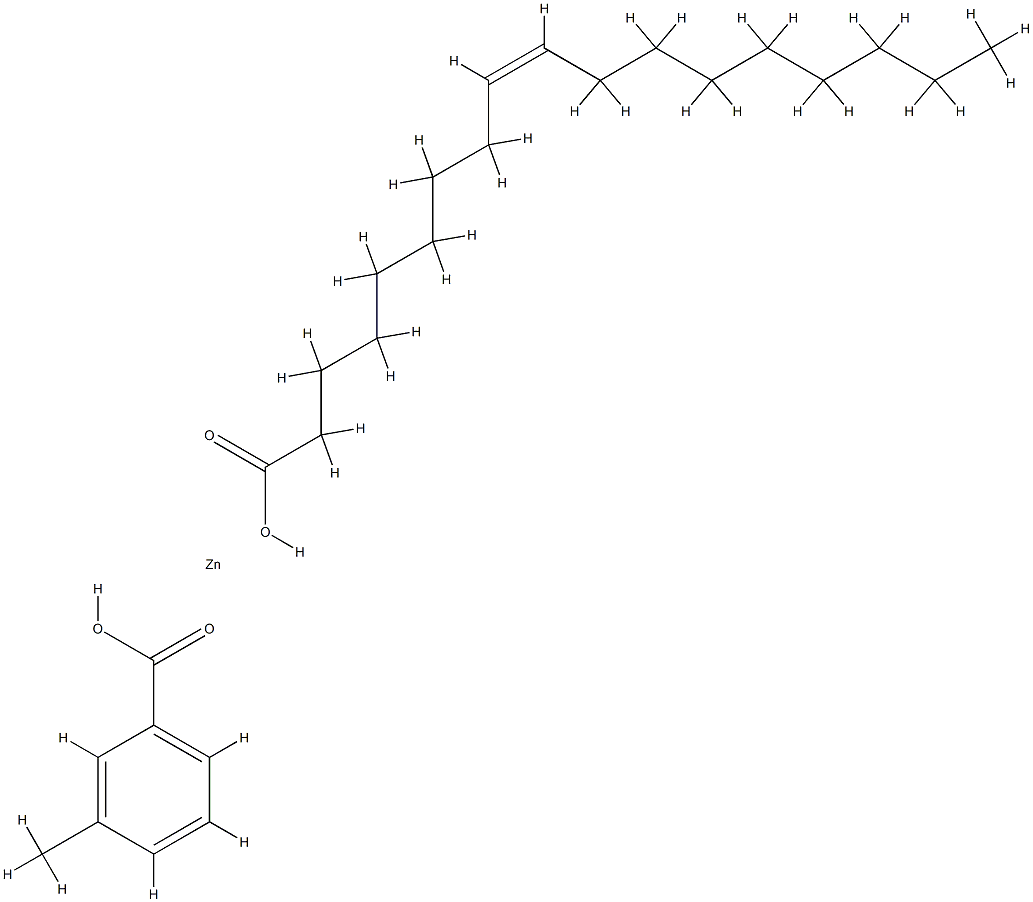 (Z)-(3-methylbenzoato-O)(octadec-9-enoato-O)zinc结构式