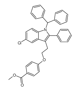 methyl 4-[2-[5-chloro-1-(diphenylmethyl)-2-phenyl-1H-indol-3-yl]ethoxy]benzoate结构式
