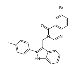 6-bromo-3-[[2-(4-methylphenyl)-1H-indol-3-yl]methyl]quinazolin-4-one Structure