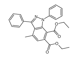 diethyl 4-methyl-1,3-diphenylindazole-6,7-dicarboxylate结构式