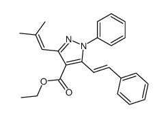 ethyl (E)-3-(2-methylprop-1-en-1-yl)-1-phenyl-5-styryl-1H-pyrazole-4-carboxylate结构式