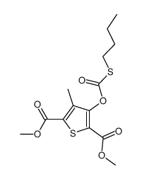 Dimethyl 3-methyl-4-butylthio-carbonyloxy-2,5-thiophene dicarboxylate结构式