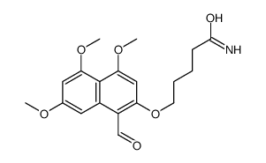5-(1-formyl-4,5,7-trimethoxynaphthalen-2-yl)oxypentanamide结构式