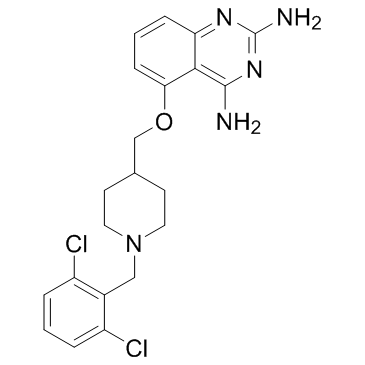 5-[[1-(2,6-二氯苄基)哌啶-4-基]甲氧基]喹唑啉-2,4-二胺结构式