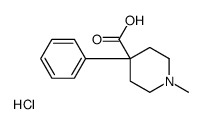 1-methyl-4-phenylpiperidine-4-carboxylic acid,hydrochloride Structure