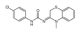 (3Z)-1-(4-chlorophenyl)-3-(4-methyl-1,4-benzothiazin-3-ylidene)urea结构式