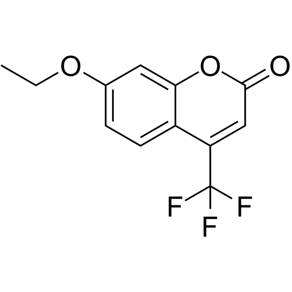 7-乙氧基-4-(三氟甲基)香豆素结构式