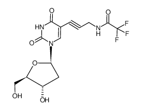 2'-脱氧-5-[3-[(三氟乙酰基)氨基]-1-丙炔基]尿苷结构式