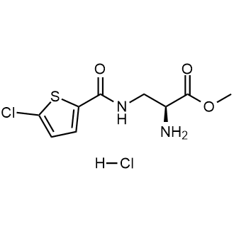 (S)-2-氨基-3-(5-氯噻吩-2-甲酰胺基)丙酸盐酸盐结构式