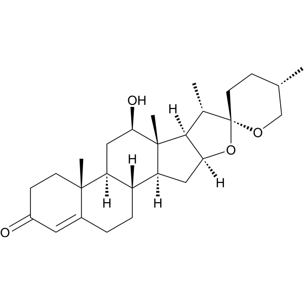 (25S)-12β-Hydroxyspirost-4-en-3-one结构式